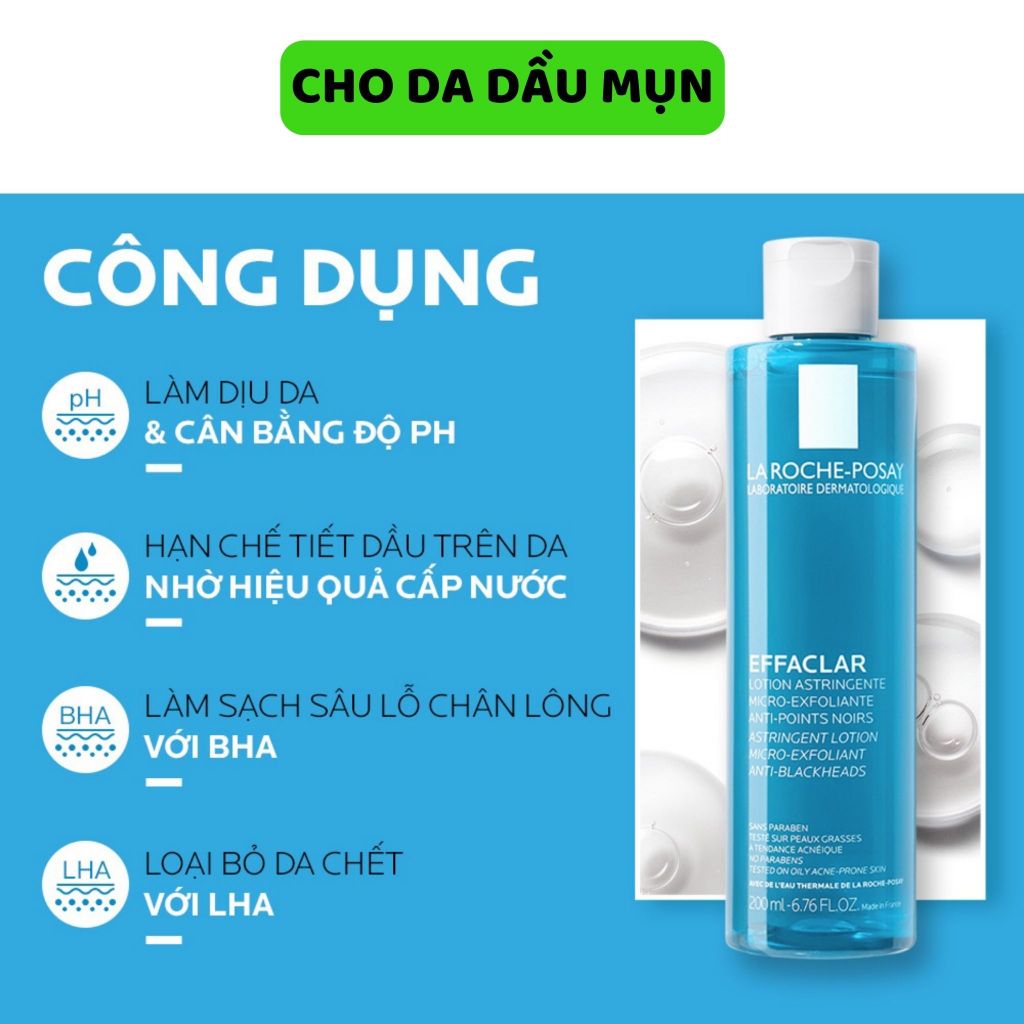 Toner Cho Da Dầu/ Da Nhạy Cảm La Roche- Posay Effaclar Astringent Toner [200ml]