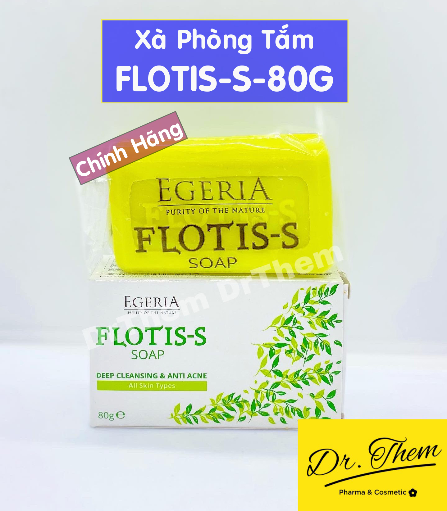 Xà Phòng Tắm Y Khoa Cho Da Mụn Egeria Flotis - S Soap [80g]